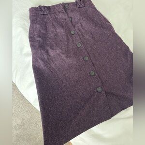 Purple midi skirt with buttons